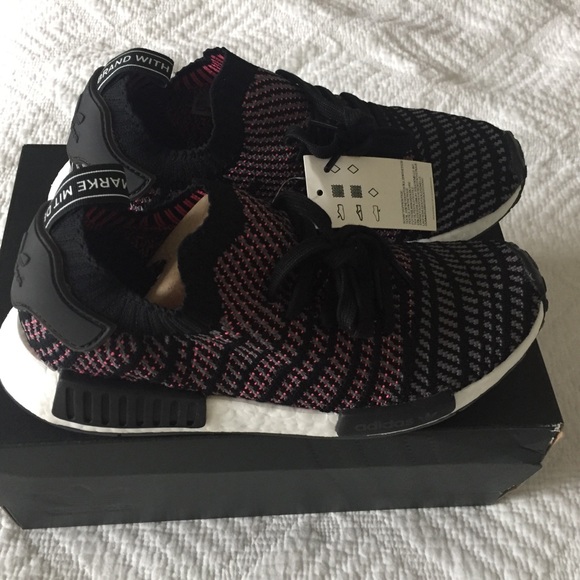 NWB Adidas NMD Sneakers Black/Gray Pink 8/9 - Picture 6 of 8